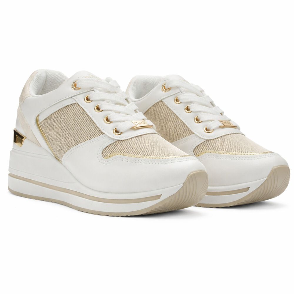 Zapatilla Blanco Y Dorado Mujer Urbano Chalada Bolkinew image number 5.0